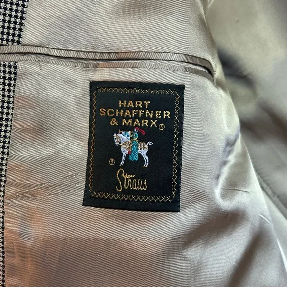 Big and Tall Hart Schaffner Marx tan/beige and black Checkered Blazer - Picture 2 of 8